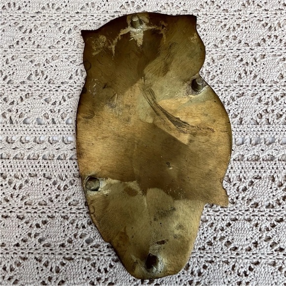 Vintage Solid Brass Owl Footed Trivet Hot Plate Retro Decor - Picture 6 of 9